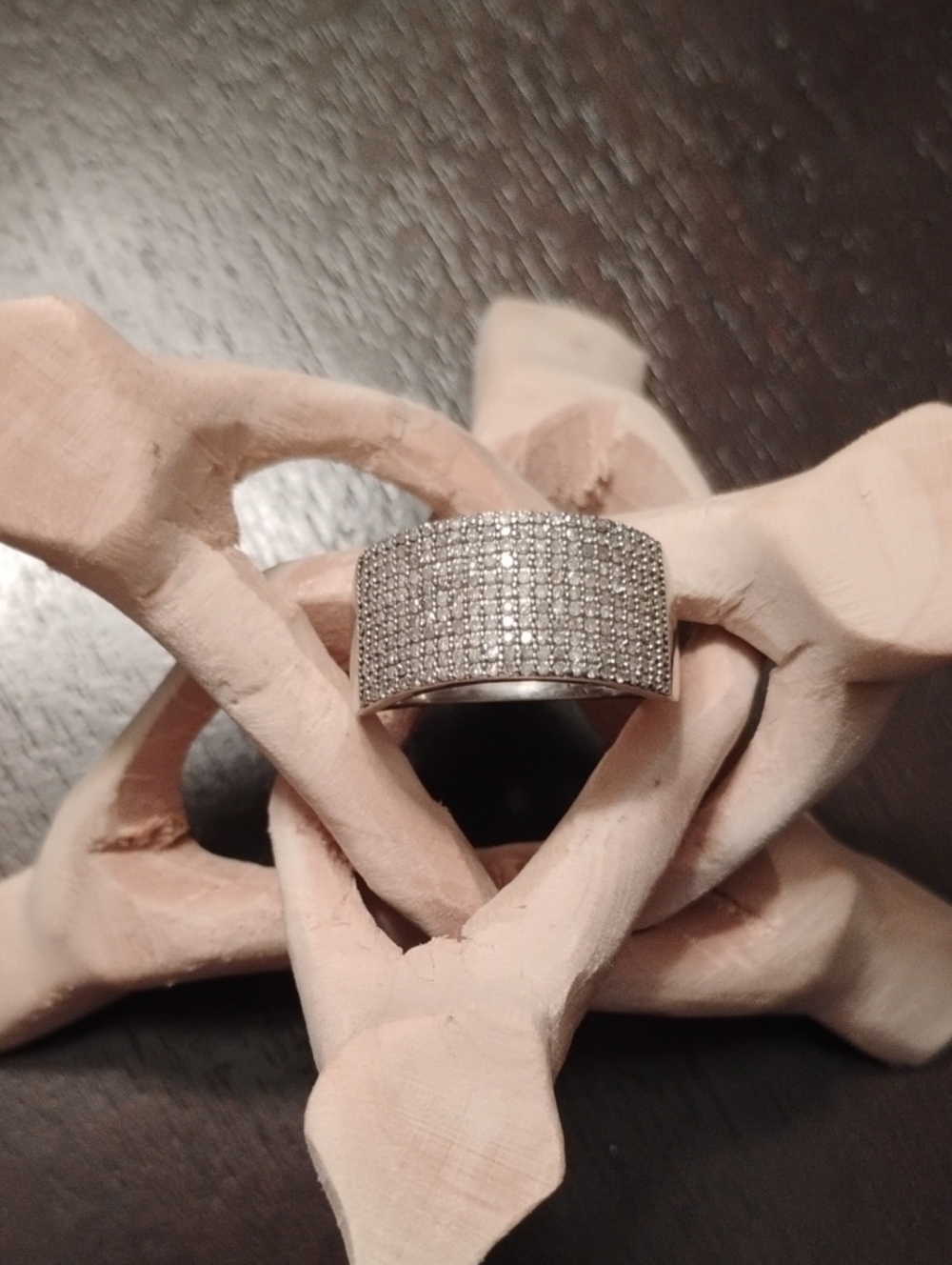 Pave Diamond Band Ring In 925 Sterling Silver